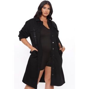 Fashion Nova-Ready for Duty Shirt Jacket-3X-Black